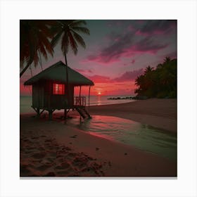 Sunset At The Beach Canvas Print