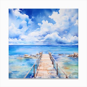 AI Ethereal Horizons: Oceanic Dreams Canvas Print