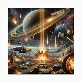 Shattering Enemy Fleets 1024x1024 Canvas Print