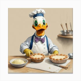 Donald Duck Chef Canvas Print