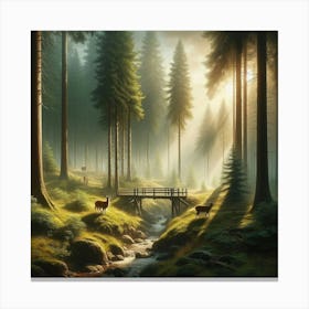 Bridge In The Woods 6 Canvas Print