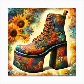 Flower Boots Canvas Print