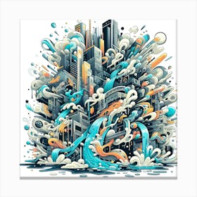 Abstract Cityscape Canvas Print