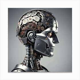 Metal Brain Of A Robot 3 Canvas Print