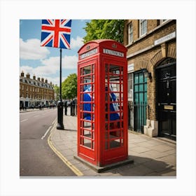 The London Landmark: The Classic Red Telephone Box Canvas Print