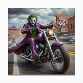 Joker On A Motorcycle Canvas Print