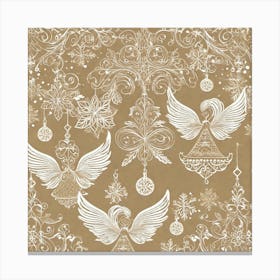 Angels And Snowflakes 1 Canvas Print