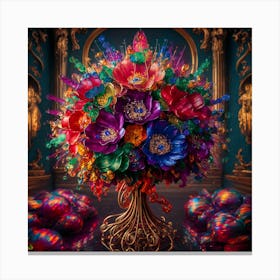 Baroque Brilliance: A Kaleidoscope of Mechanical Blooms Canvas Print
