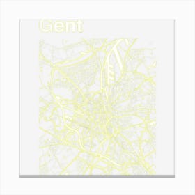 Gent Belgium Classic City Map Graphic Canvas Print