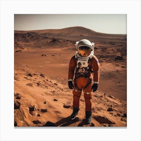 Astronaut On Mars 3 Canvas Print