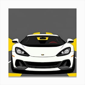 Bold Racing Stripes on Sleek Sports Car Canvas Print