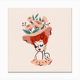 Pink Flower Head Vase – Art Print Canvas Print