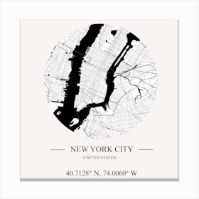 New York City Map Canvas Print