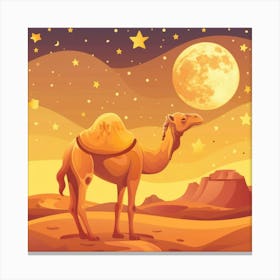 Camel In The Desert 15 Canvas Print