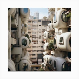 Futuristic Buildings In Hong Kong Canvas Print