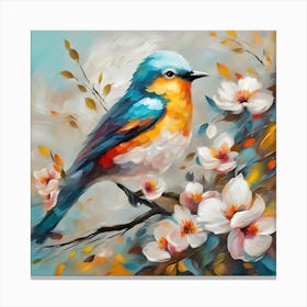 Bird On A Branch Canvas Print