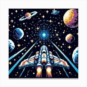 8-bit deep space exploration 1 Canvas Print