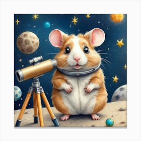 Hamster In Space 1 Canvas Print