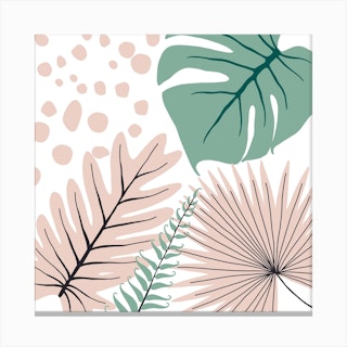 Trend Abstract Modern Palm Leaves Jungle Canvas Print