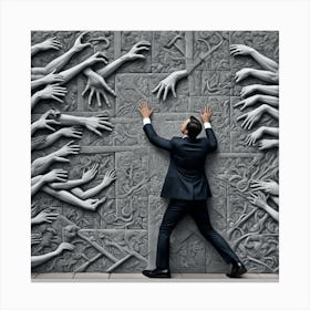 Man Reaching For Hands Canvas Print