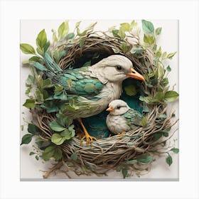 Bird In Nest Canvas Print