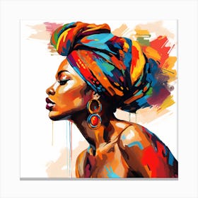 African Woman With Turban 5 Canvas Print