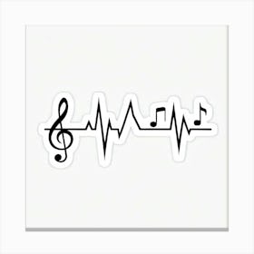 Heartbeat Music Sticker Canvas Print