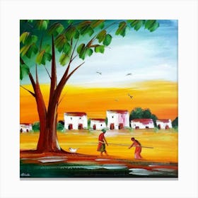 People In The Village Canvas Print