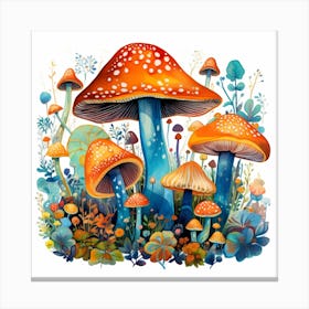 Mushrooms In The Forest 63 Canvas Print