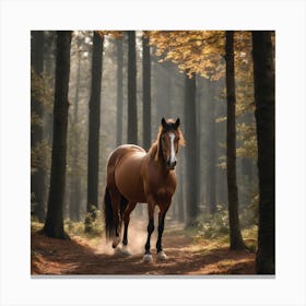 Horse In The Forest Canvas Print
