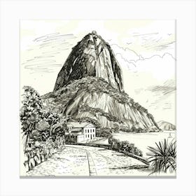 A Sugarloaf Mountain In Rio De Janeiro Hand Draw 1719996060 1 Canvas Print