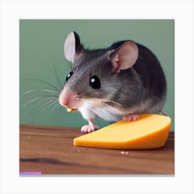 Surrealism Art Print | Mouse More Close To Cheese Canvas Print