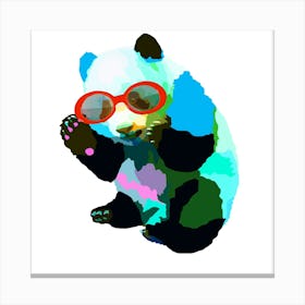 Panda Bear with sunglasses Canvas Print