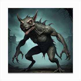 Chupacabra with Glowing Eyes Canvas Print