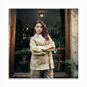 Firefly Young, Spanish, Man, Poses, Camera, Blurry, Shop Window, Retro, Vintage, Nostalgic, Moody, A (11) Canvas Print