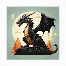 Black Dragon Canvas Print