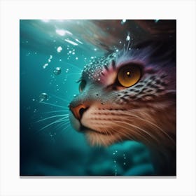 Underwater Cat Canvas Print