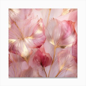 Abstract Floral Background In Pink And Gold Canvas Print