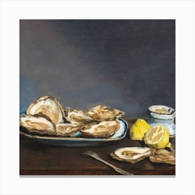 Oysters And Lemons Canvas Print