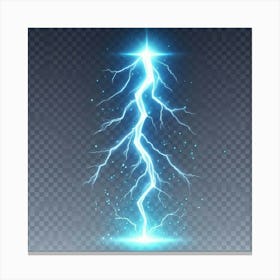 Lightning Bolt Isolated On Transparent Background 2 Canvas Print