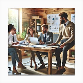 Group Of Business People In An Office Canvas Print