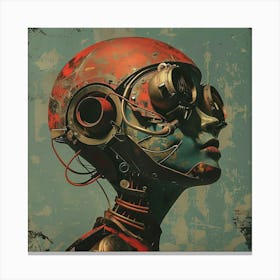 Grungy Cyborg Portrait Canvas Print