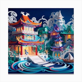 Chinese Paper Art Canvas Print