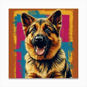 German Shepherd Puppy Pop Art Canvas Print