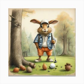 Golf Bunny Canvas Print