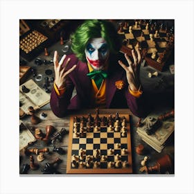 Joker Playing Chess 4 Canvas Print