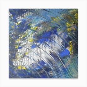 Abstract Painting, Acrylic On Canvas, Blue Color Canvas Print