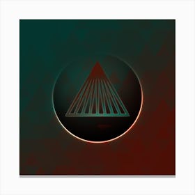 Geometric Neon Glyph on Jewel Tone Triangle Pattern 289 Canvas Print