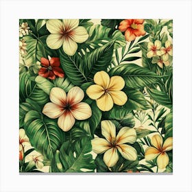 Tropical Floral Pattern Art 1 Canvas Print