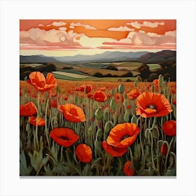 Abstract Poppy Fields In Zamora Canvas Print